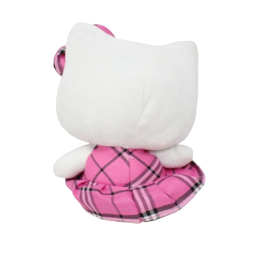 Sanrio TY Beanie Babies Hello Kitty 2012 Pink & Black Tartan Plaid School Dress - Picture 2 of 2